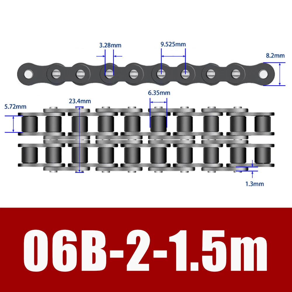 Roller Chain Single Row-Double Row Transmission Chain Manganese Steel 04C 06B