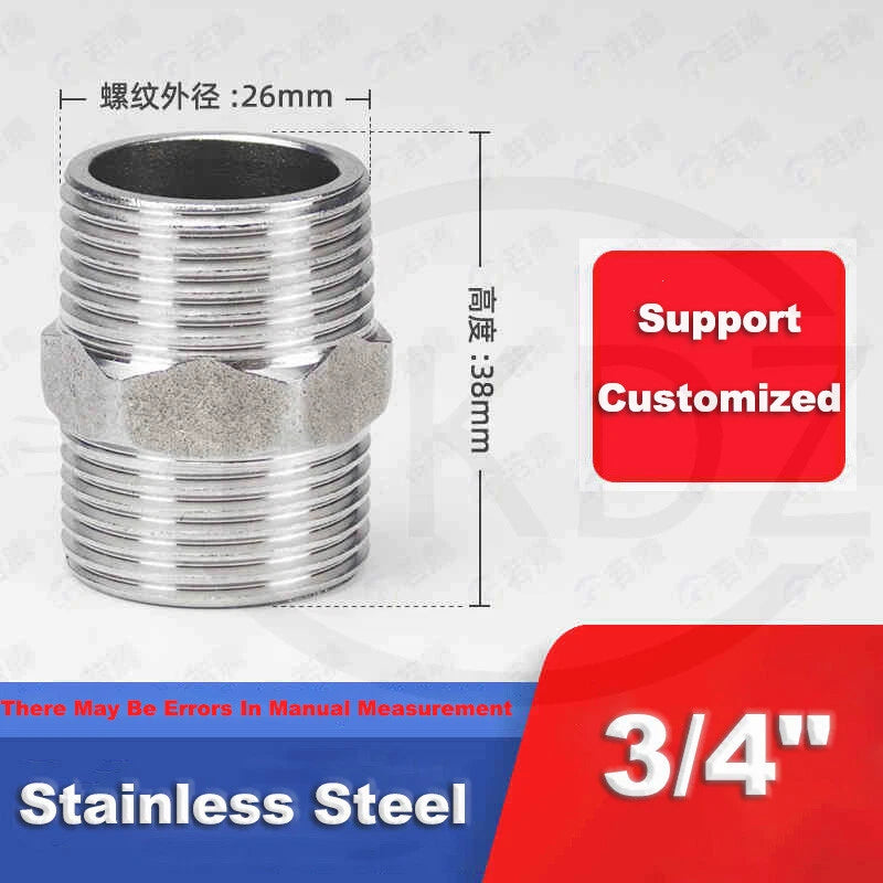 BSP Male to Male Stainless Steel Hexagon Nipple Pipe Fittings | 201 / 304 / 316 | 1/8" to 4"