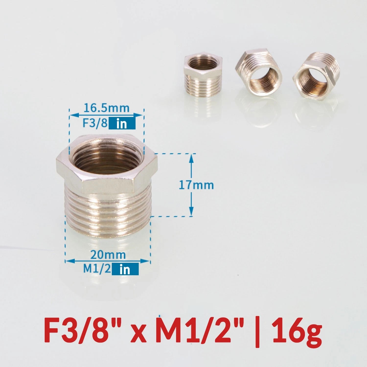 BSP Brass Reducing Hexagon Bush — Male to Female Thread Pipe Fittings