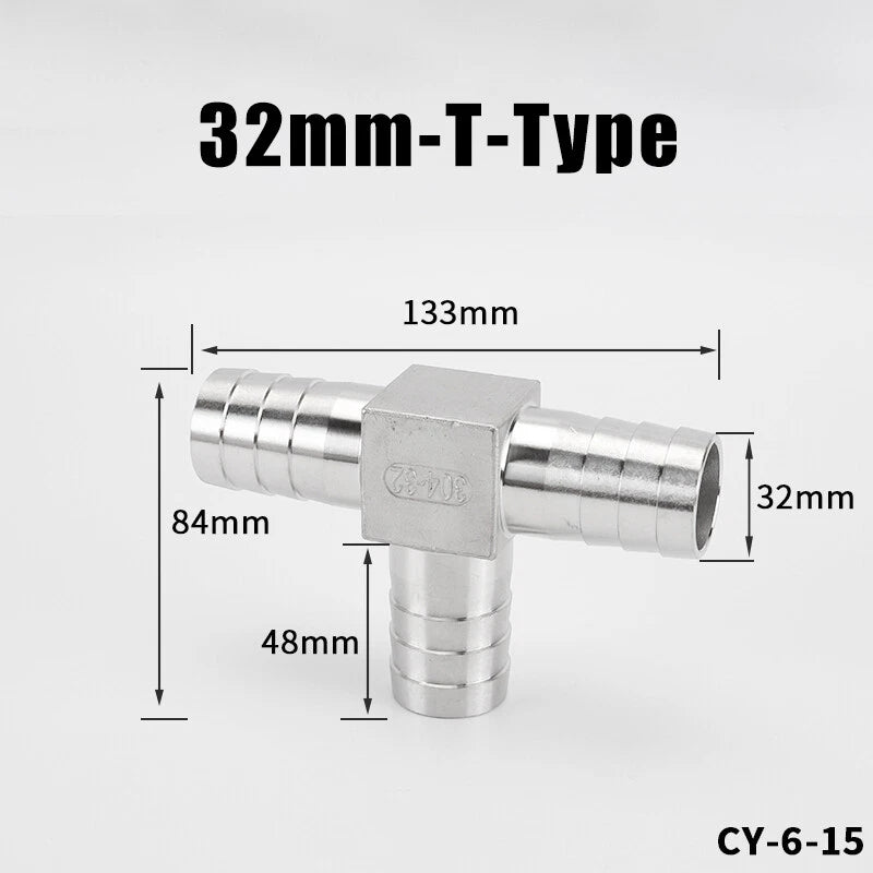 Stainless Steel BSP Hose Tail Connector Fitting — Y / L / T / Inline Type