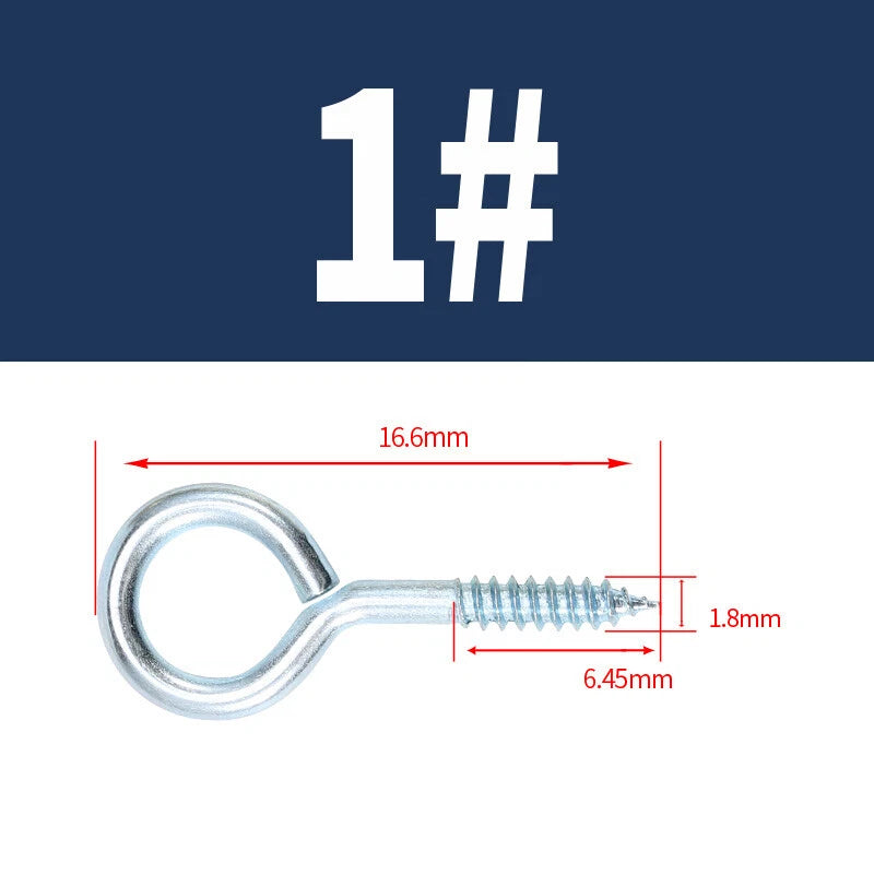 Zinc Screw Eyes & Hooks — Metric Wood Thread, 16–105mm, Hook & Eye with Optional Wall Plug