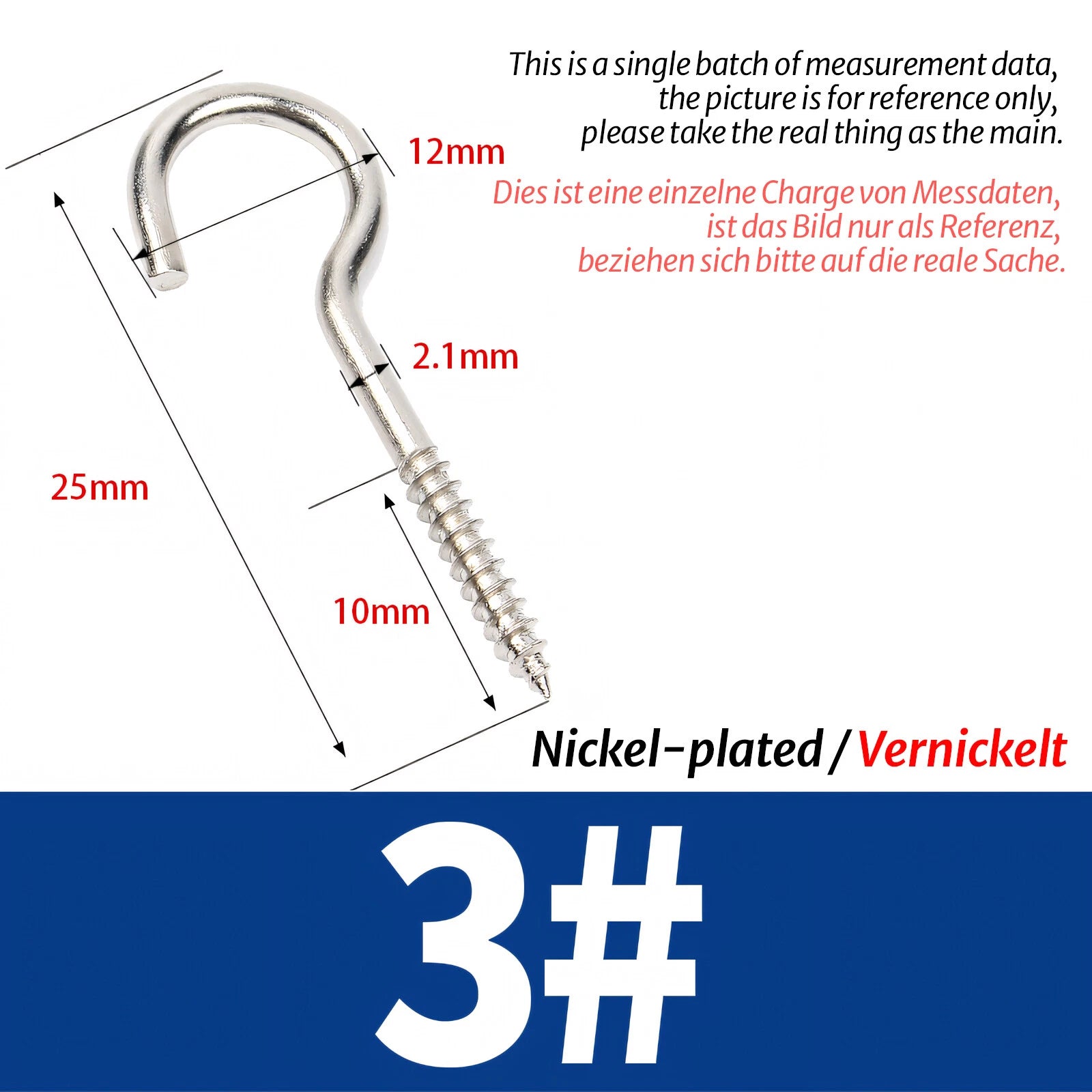 Screw-In Eye Hooks & Open Hooks — Nickel, Zinc & 304 Stainless, 16–106mm, All Sizes