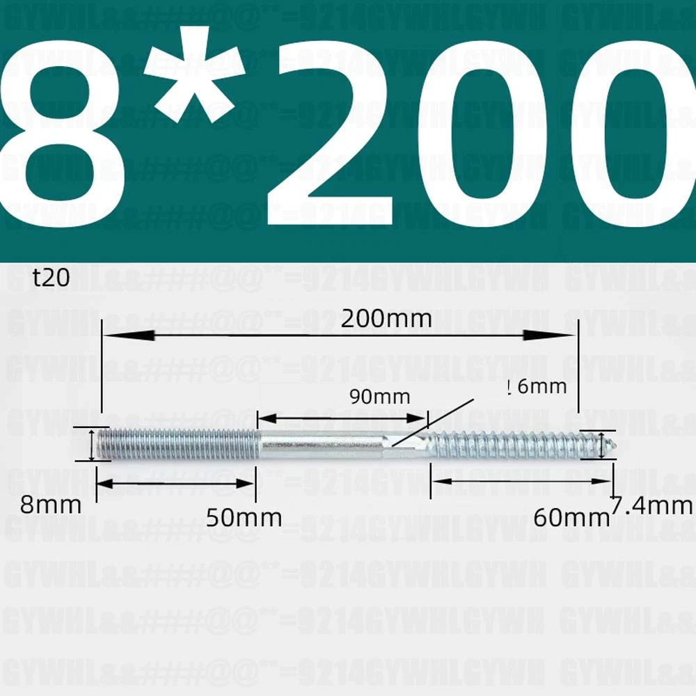 M6 M8 M10 Hanger Bolts – Zinc Plated Steel Torx Drive, Headless Furniture Wood Screws for Sofa Legs & Mounting