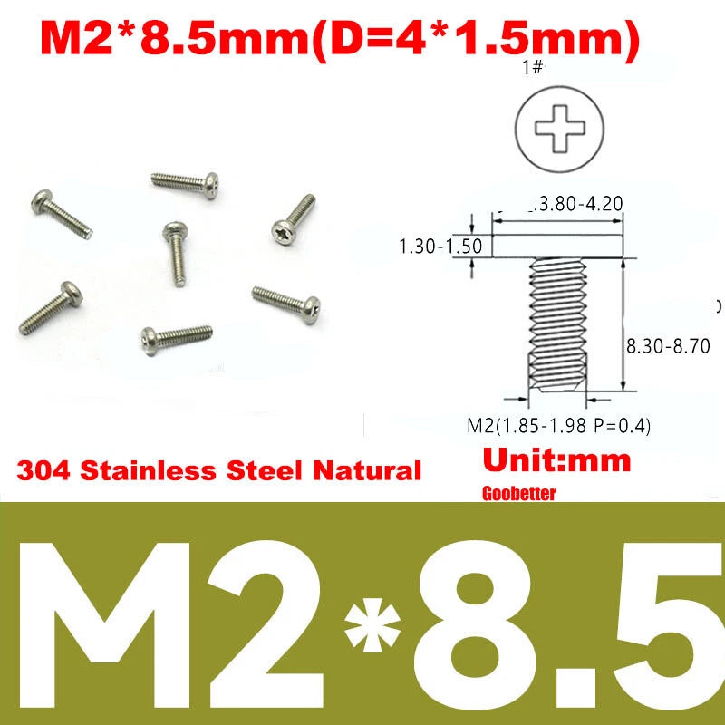 CM2/CM2.5/CM3/CM4 Ultra Thin Wafer Flat Head Phillips Screws – For Laptop & Computer Repair (M2–M4)
