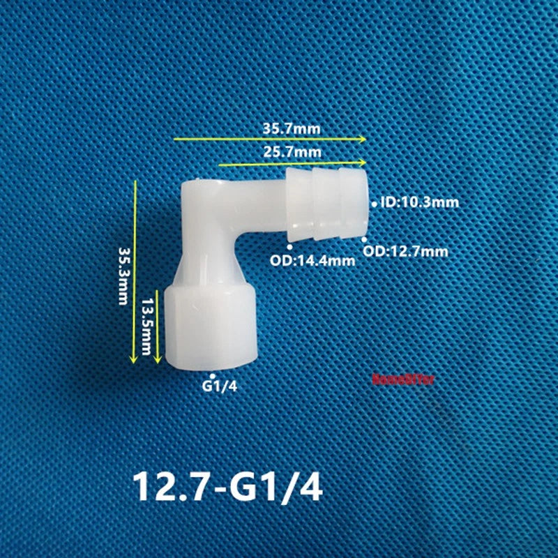 90° Elbow Plastic Female Thread Barbed Connectors Pipe Hose Water Reducer Joiner