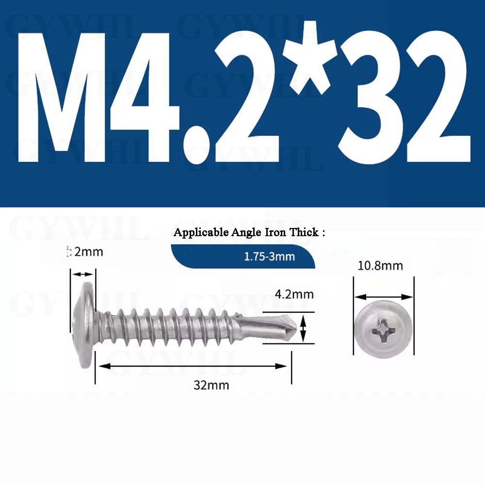 M4.2 M4.8 Self Drilling Wafer Head Screws – Steel & Stainless for Sheet Metal
