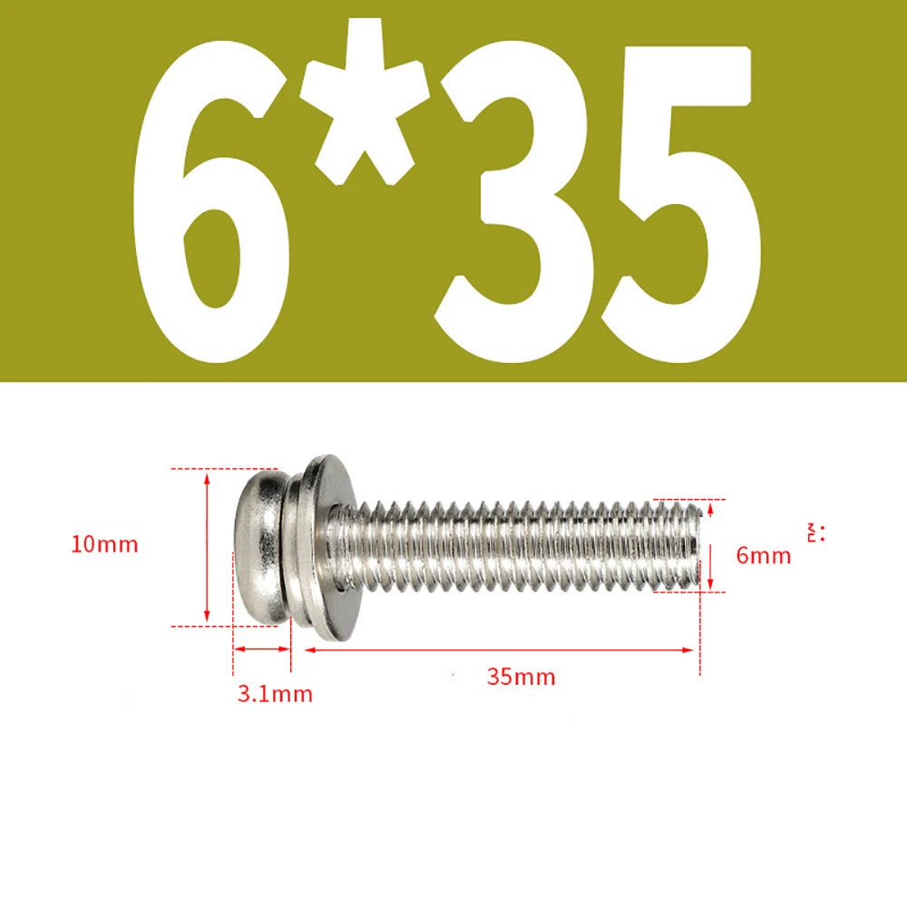M5–M8 Phillips Pan Head Screws with Flat Washer – Nickel Plated or Black Zinc, Carbon Steel
