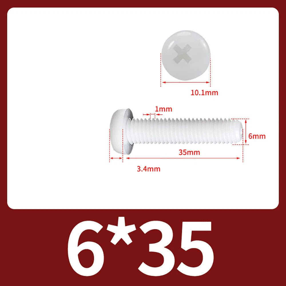 M5 M6 M8 Nylon Phillips Pan Head Machine Screws – Black & White - HomeDIYer