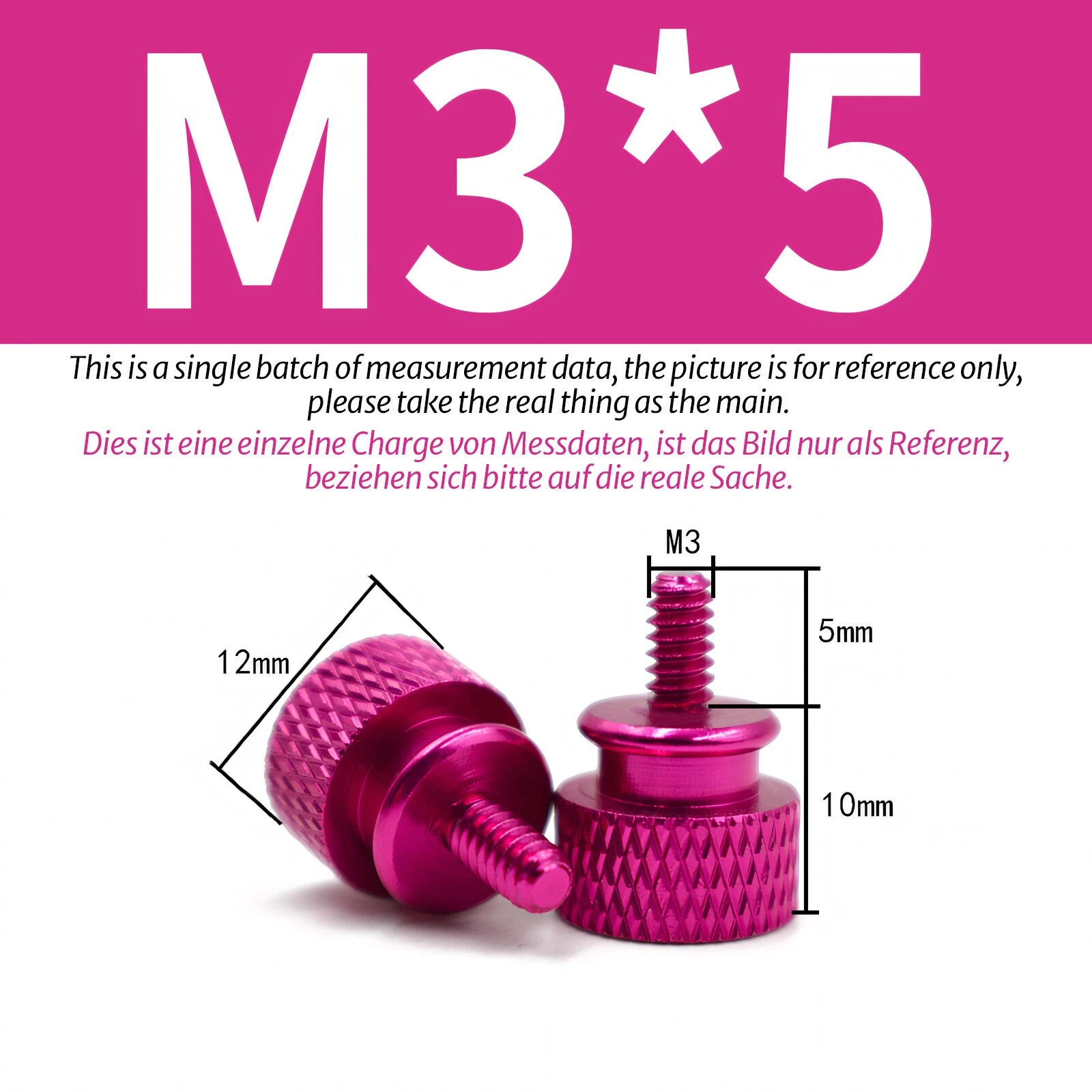 M3 Knurled Thumb Screws – Colorful Aluminum Alloy Hand-Tighten Grip Bolts