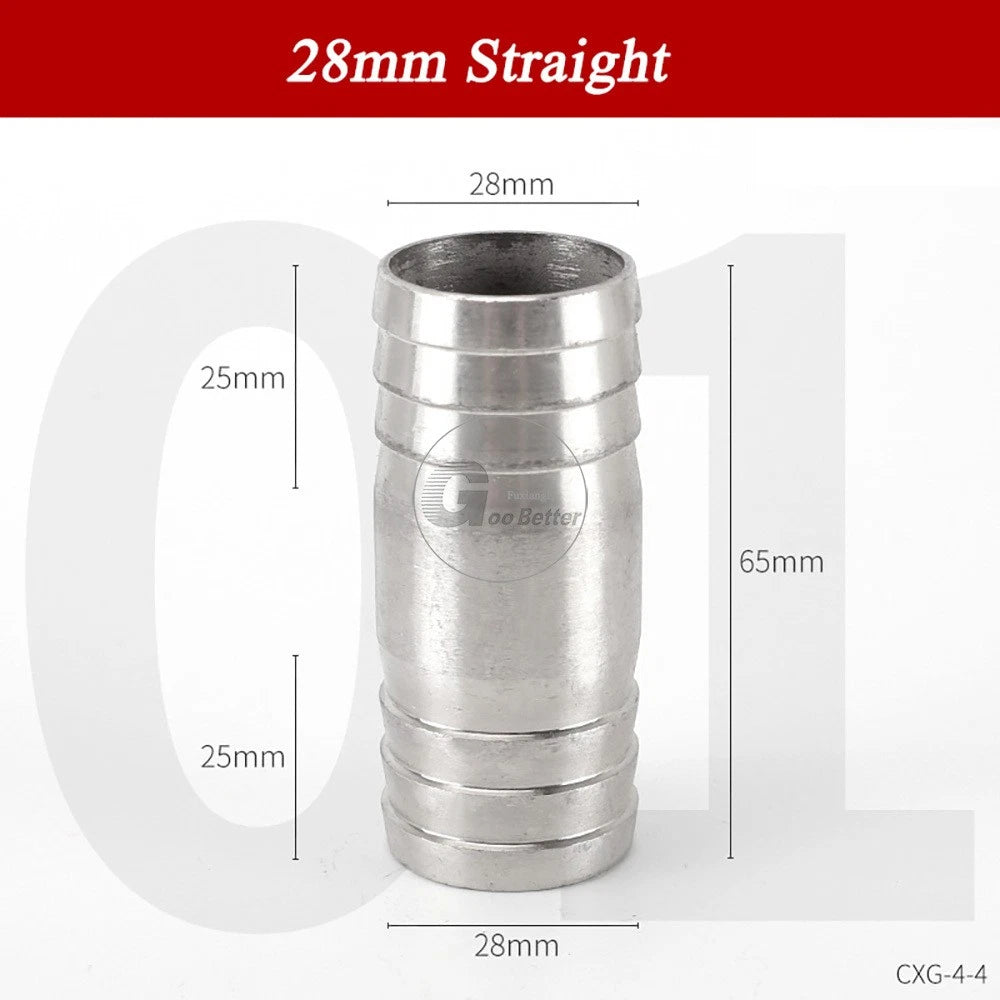 A2 Stainless Steel 8-41mm Barbed Hose Connector,Hosetail Pipe Air Water Oil Fuel