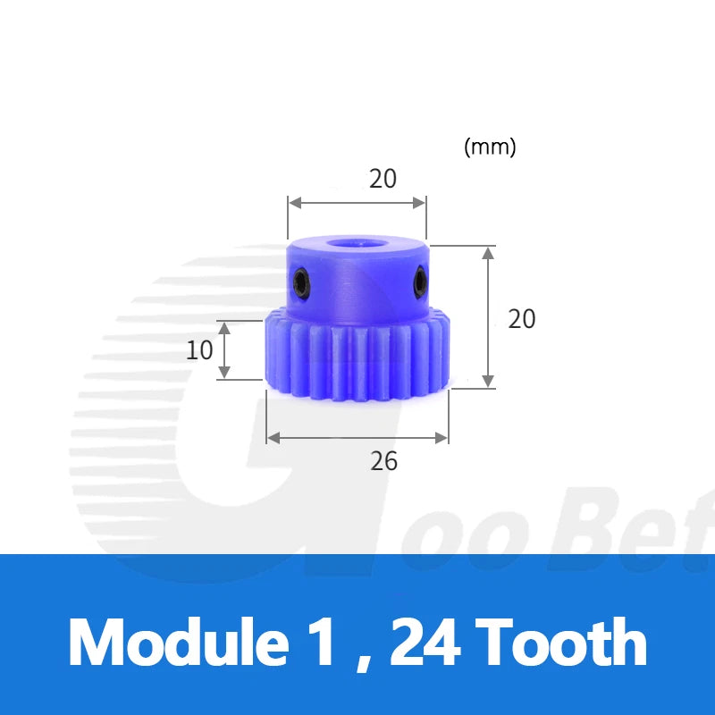 Mod 1/1.5/2 Precision Spur Gear Pinion 15-120 Tooth with Step Bore 4-16mm Nylon