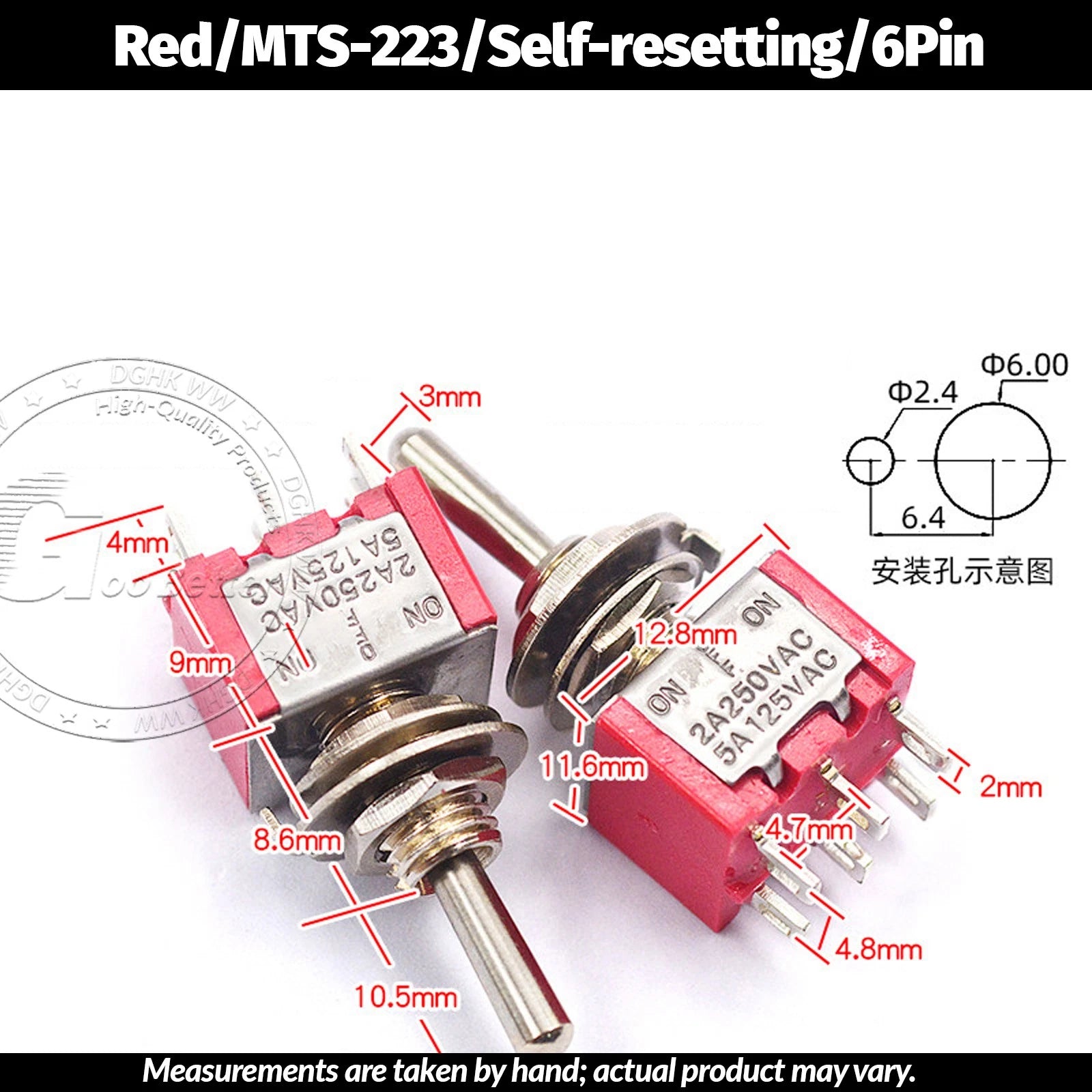 Miniature Toggle Switch — SPST/SPDT, 2–12 Pin, MTS/E-TEN/RLS Series, 79 Types