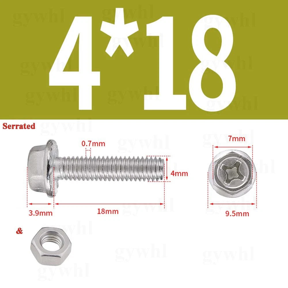 Phillips Hex Flange Bolts with Hex Nuts — Serrated & Smooth, M3–M8
