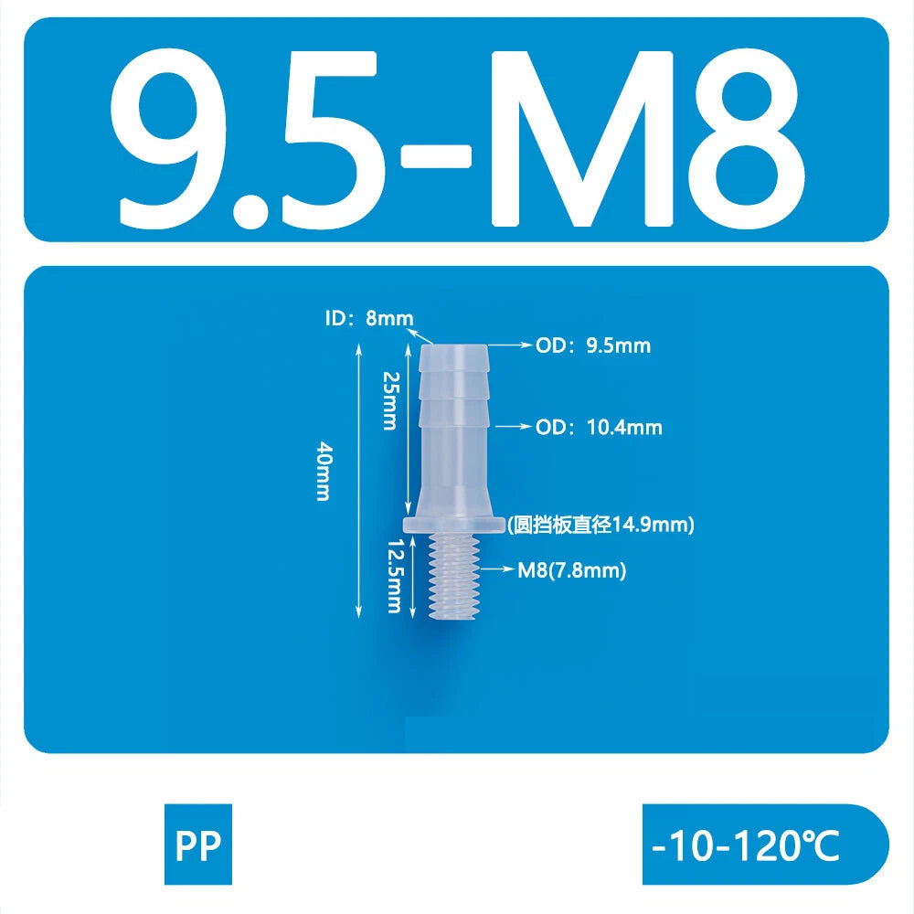 BSP Metric External Thread Straight Barb Connector – Plastic Hose Pipe Fitting