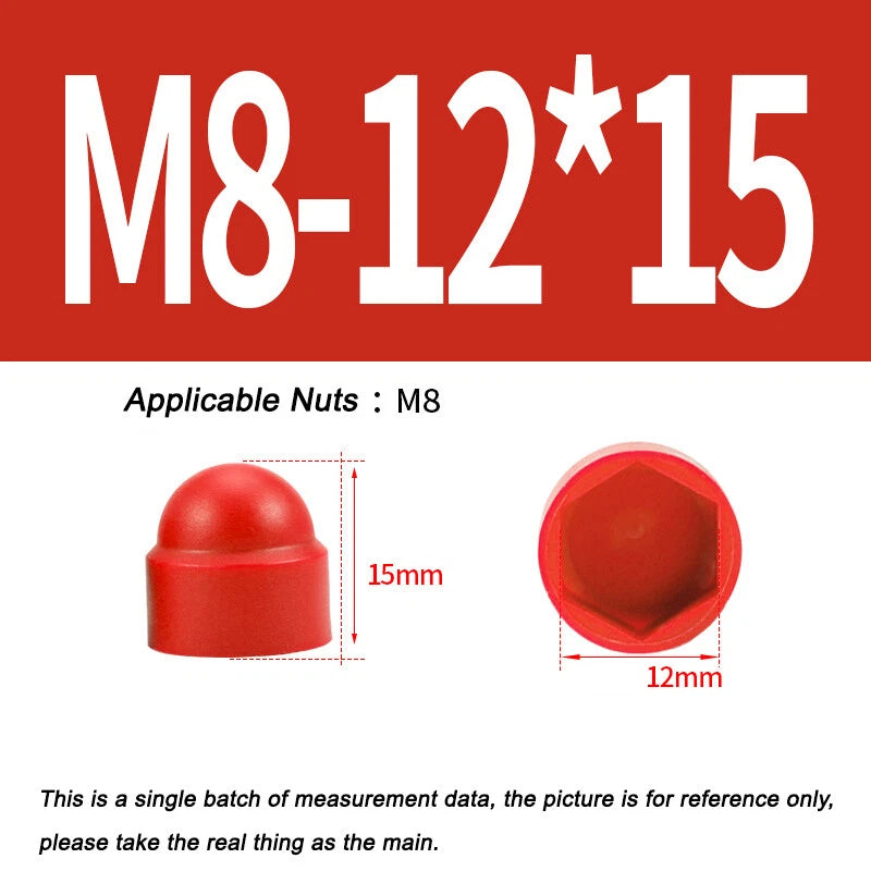Hex Bolt & Nut Protection Caps – Plastic Hexagonal Screw Covers for M4 M5 M6 M8 M10 to M24 (PE, 5-100 Pack)