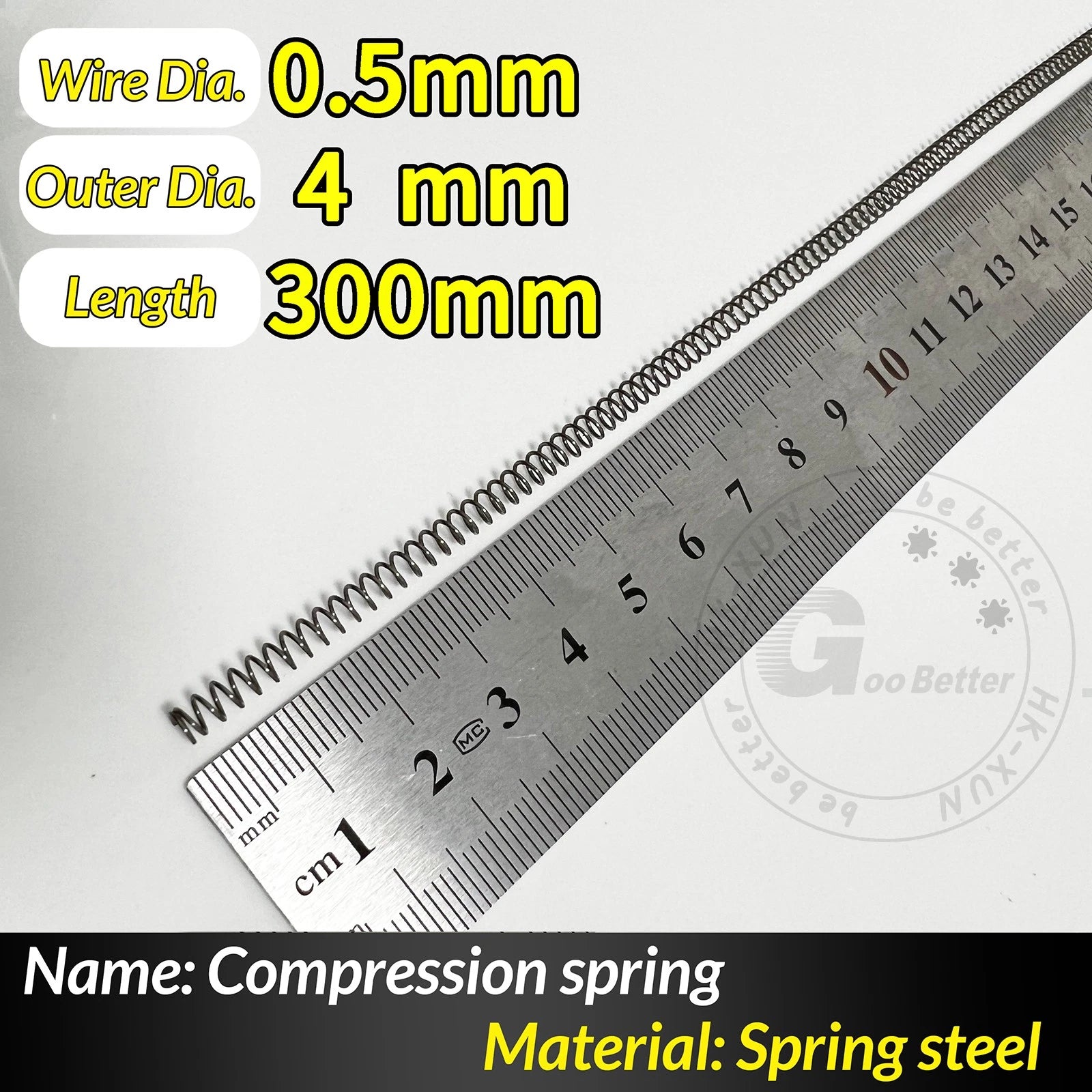 Compression Spring Pressure Springs, Wire Dia 0.3-1.0mm, OD 2-25mm, Length 300mm