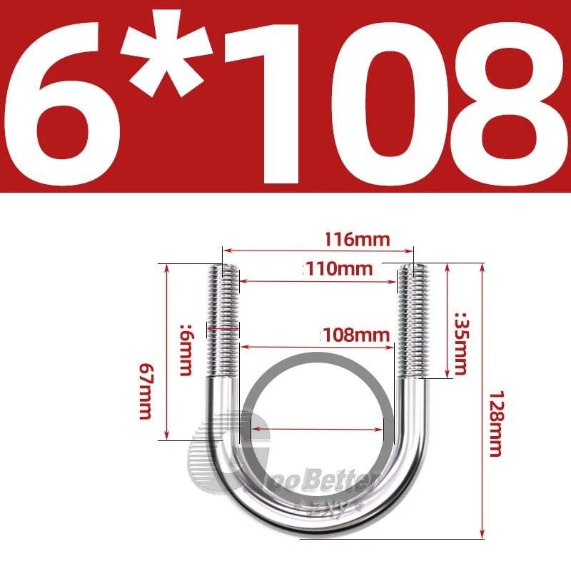 Square U - Bolts Stainless Steel — M6 to M24 | 304 A2 & 316 A4 Marine Grade - HomeDIYer