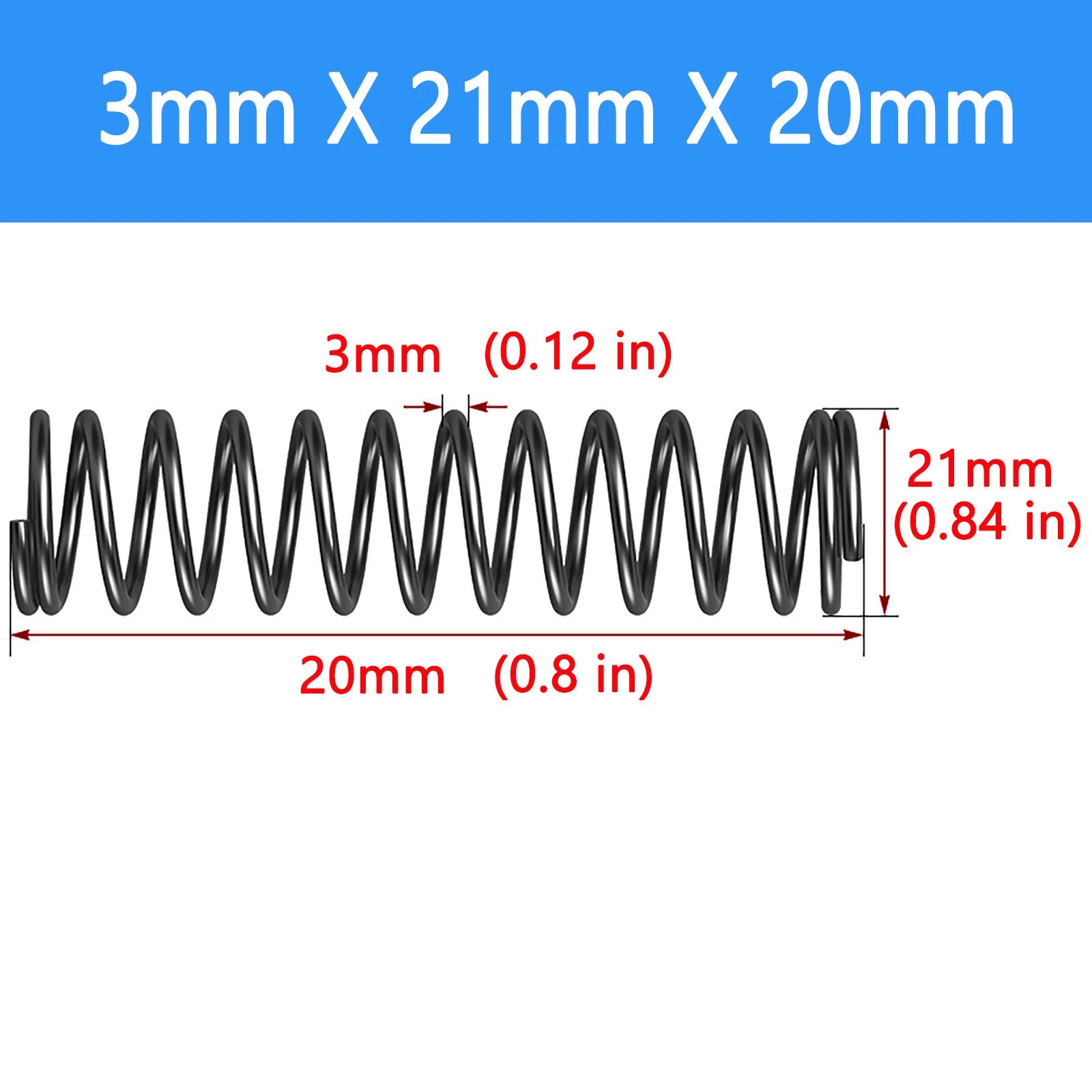 Springs Compression springs Extension spring Blank Wire diameter 3mm 6mm