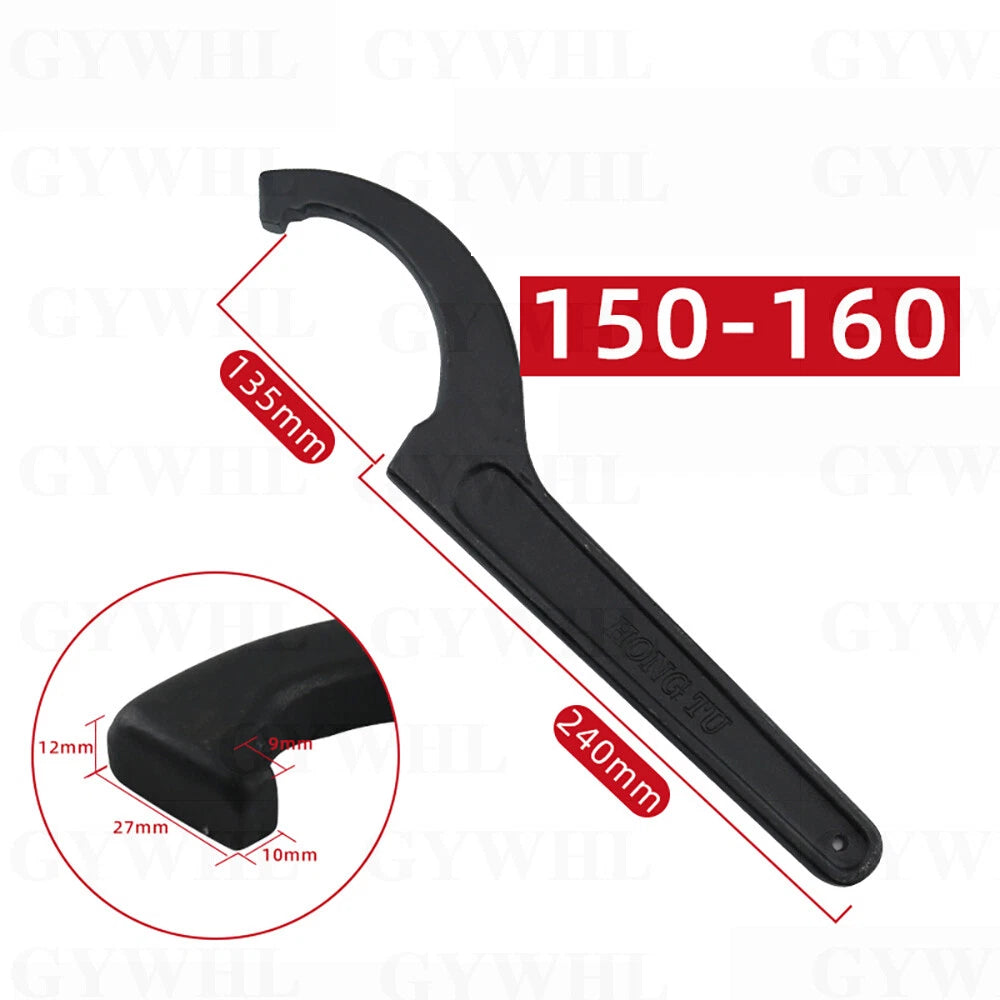Carbon Steel Crescent Hook Head Round Nut Spanner C Shape Wrench Tool Hand Tool