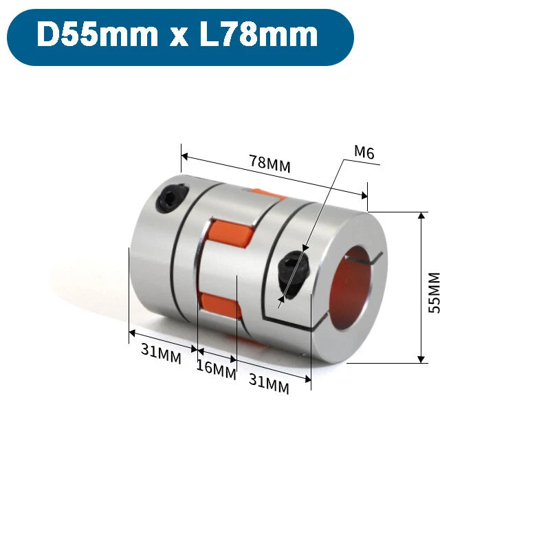 CNC Shaft Coupler Flexible Plum Spider Jaw Coupling Stepper Motor D14mm - 150mm
