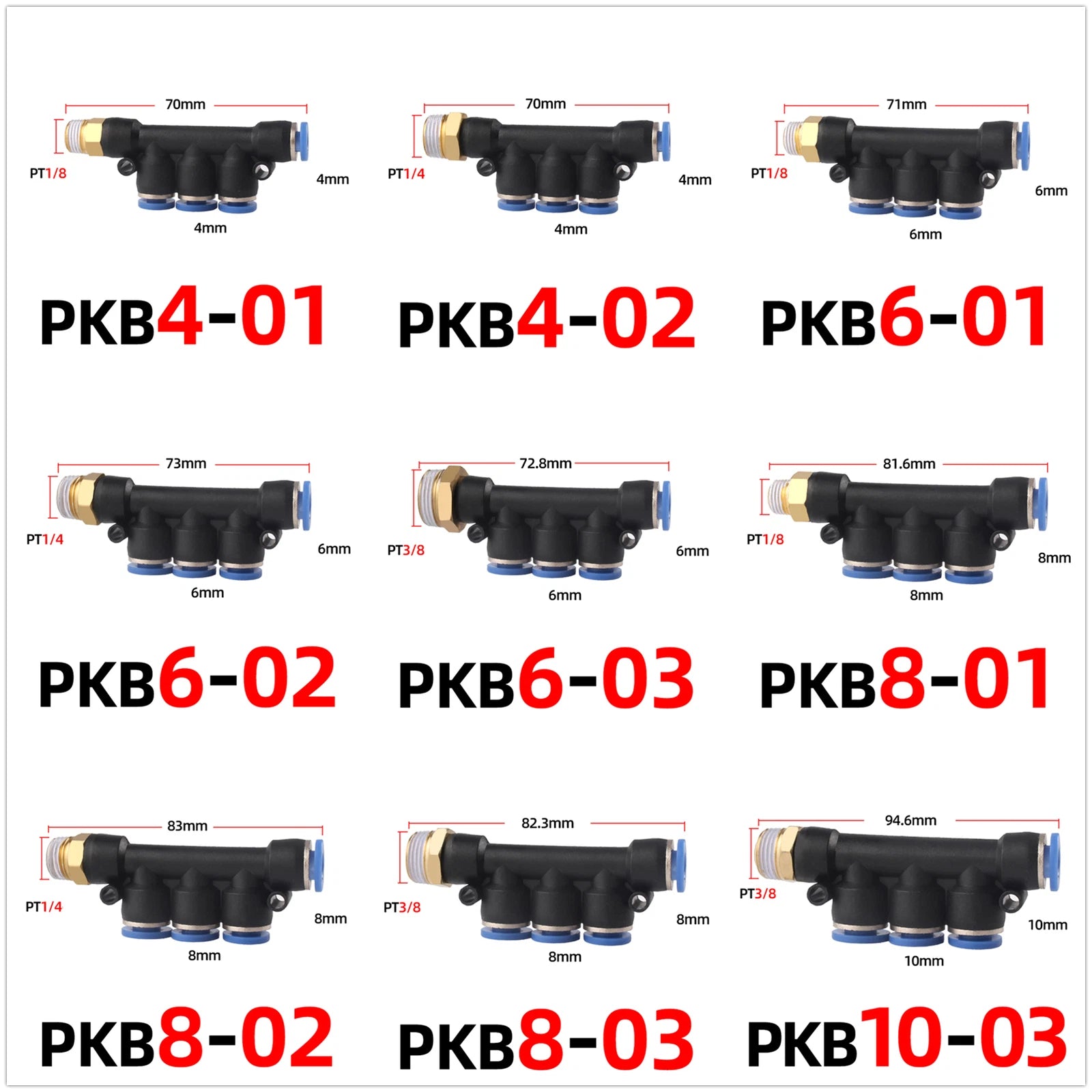 Pneumatic Push-In Fittings | Air & Water Hose Quick-Release Tube Connectors