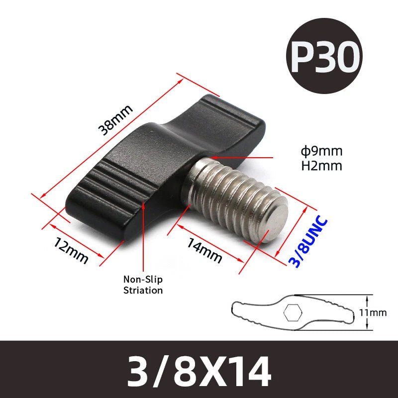 UNC 3/8" & 1/4" Wing Thumb Screws – Single & Double Wing T - Type, Aluminum & Stainless Steel - HomeDIYer