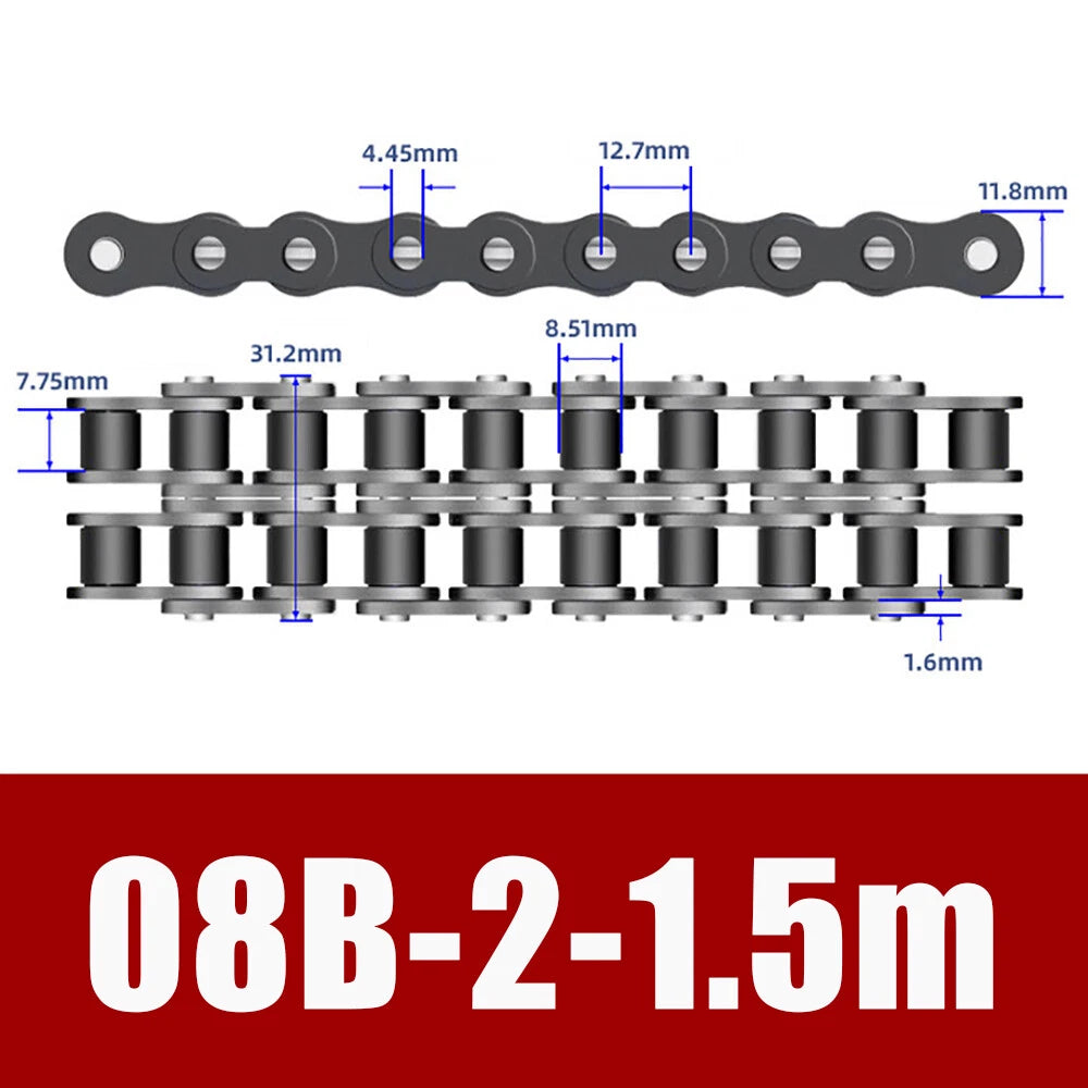 Roller Chain Single Row-Double Row Transmission Chain Manganese Steel 04C 06B