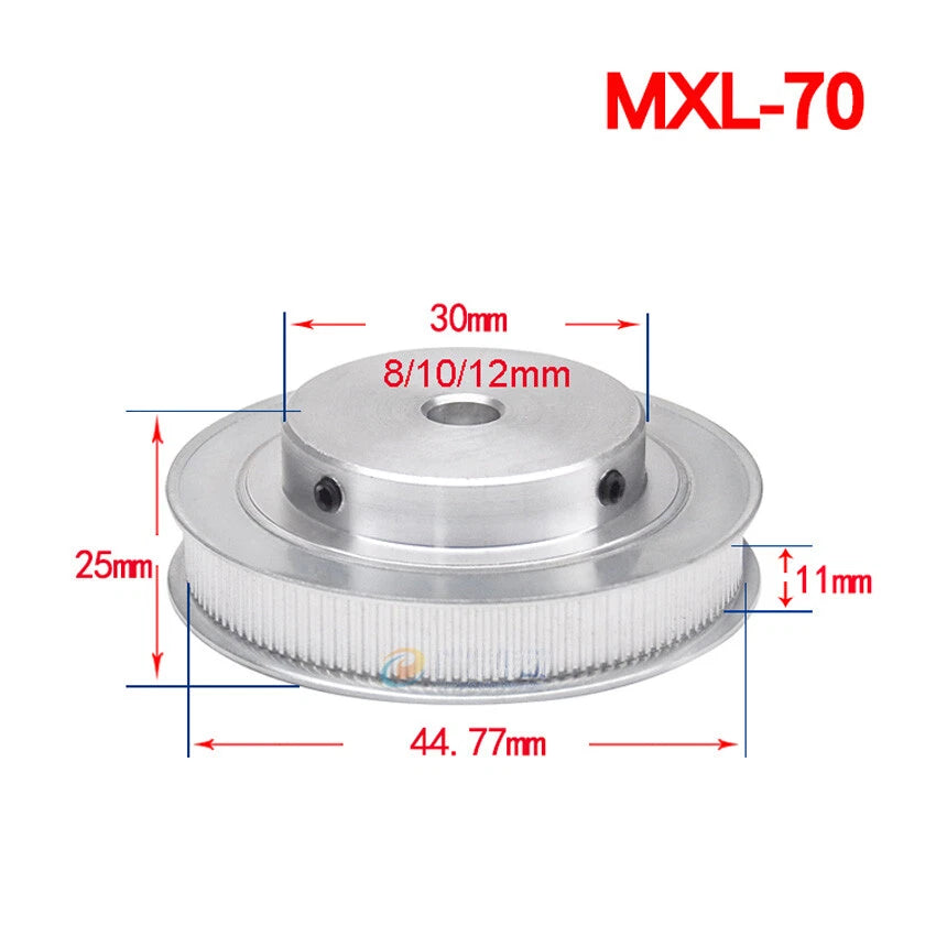 MXL 14-160Teeth Timing Belt Pulleys Pitch 2.032mm With Step For 10mm Width Belt