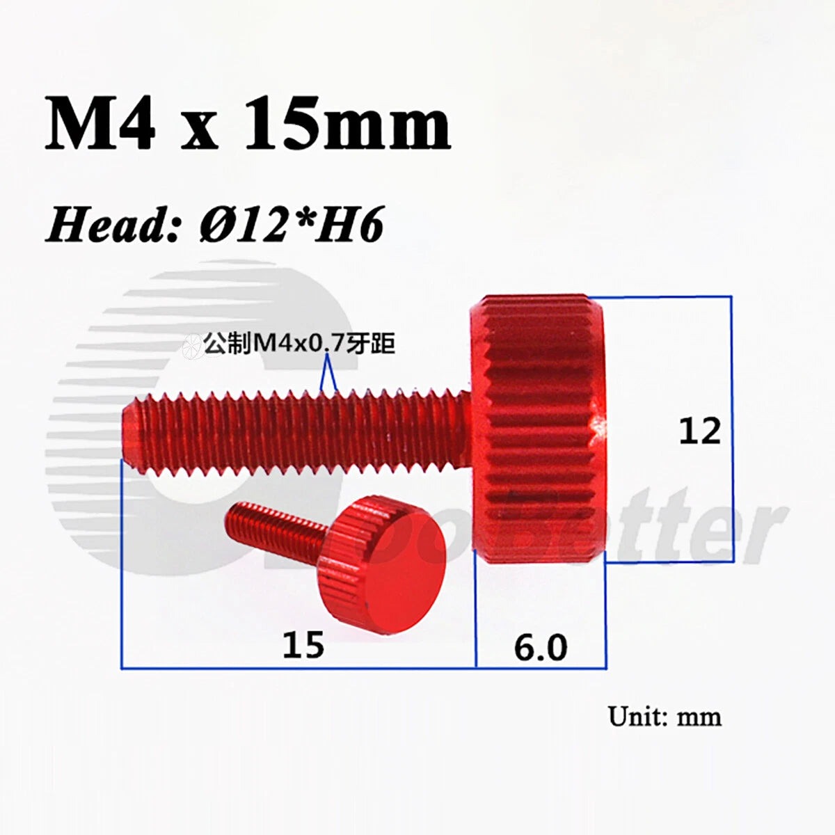 Aluminum Knurled Thumb Screws – M2 to M6 Flat Head Hand Grip Bolts, 10 Colors