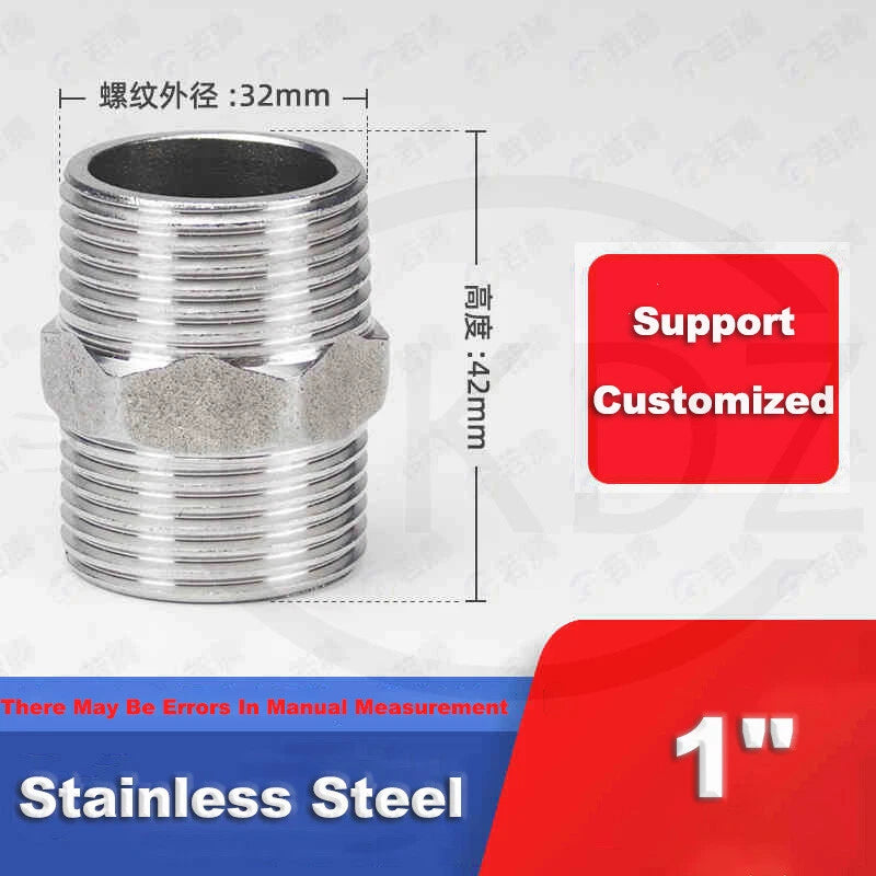 BSP Male to Male Stainless Steel Hexagon Nipple Pipe Fittings | 201 / 304 / 316 | 1/8" to 4"