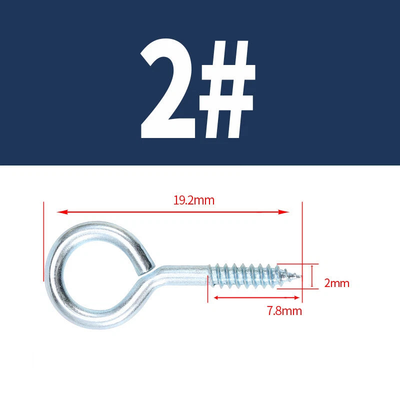 Zinc Screw Eyes & Hooks — Metric Wood Thread, 16–105mm, Hook & Eye with Optional Wall Plug