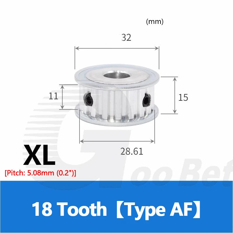 XL 10mm Timing Belt Drive Pulley Aluminium 10 - 40 Tooth 4-25mm Bore Extra Light