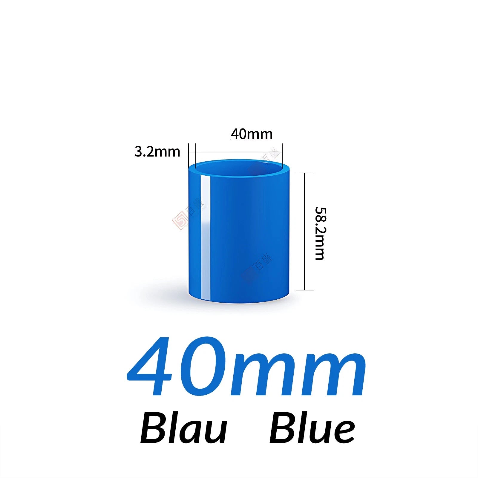 PVC Straight Pipe Coupling Socket — 16mm to 200mm, White / Blue / Grey