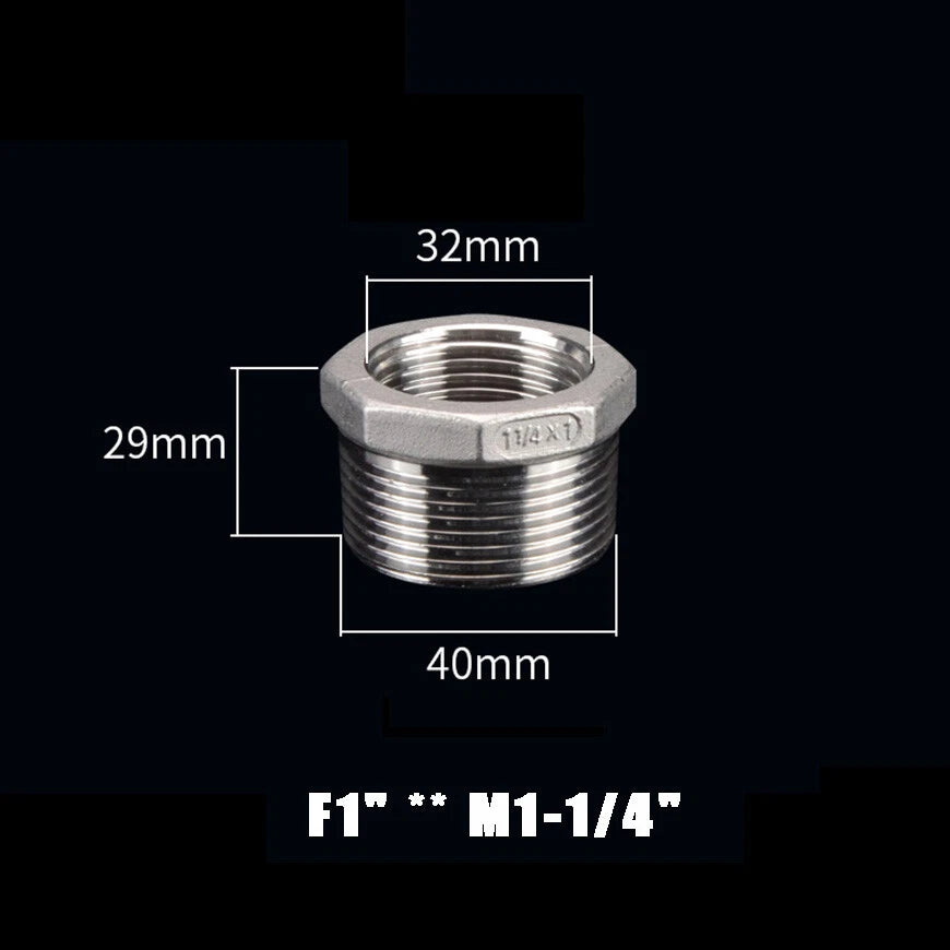 BSP Male to Female Reducing Bush Stainless Steel Pipe Fitting Adapter