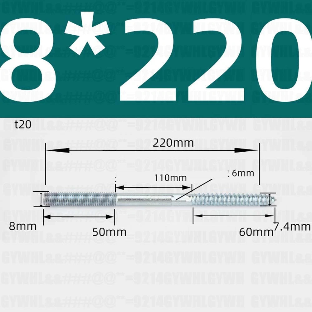 M6 M8 M10 Hanger Bolts – Zinc Plated Steel Torx Drive, Headless Furniture Wood Screws for Sofa Legs & Mounting