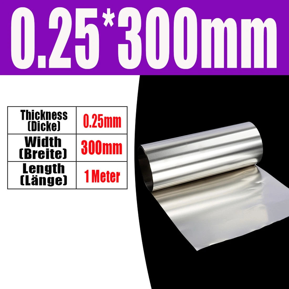 304 stainless Metal Sheet Foil Plate Strip Thickness 0.01mm-2mm Model Making DIY