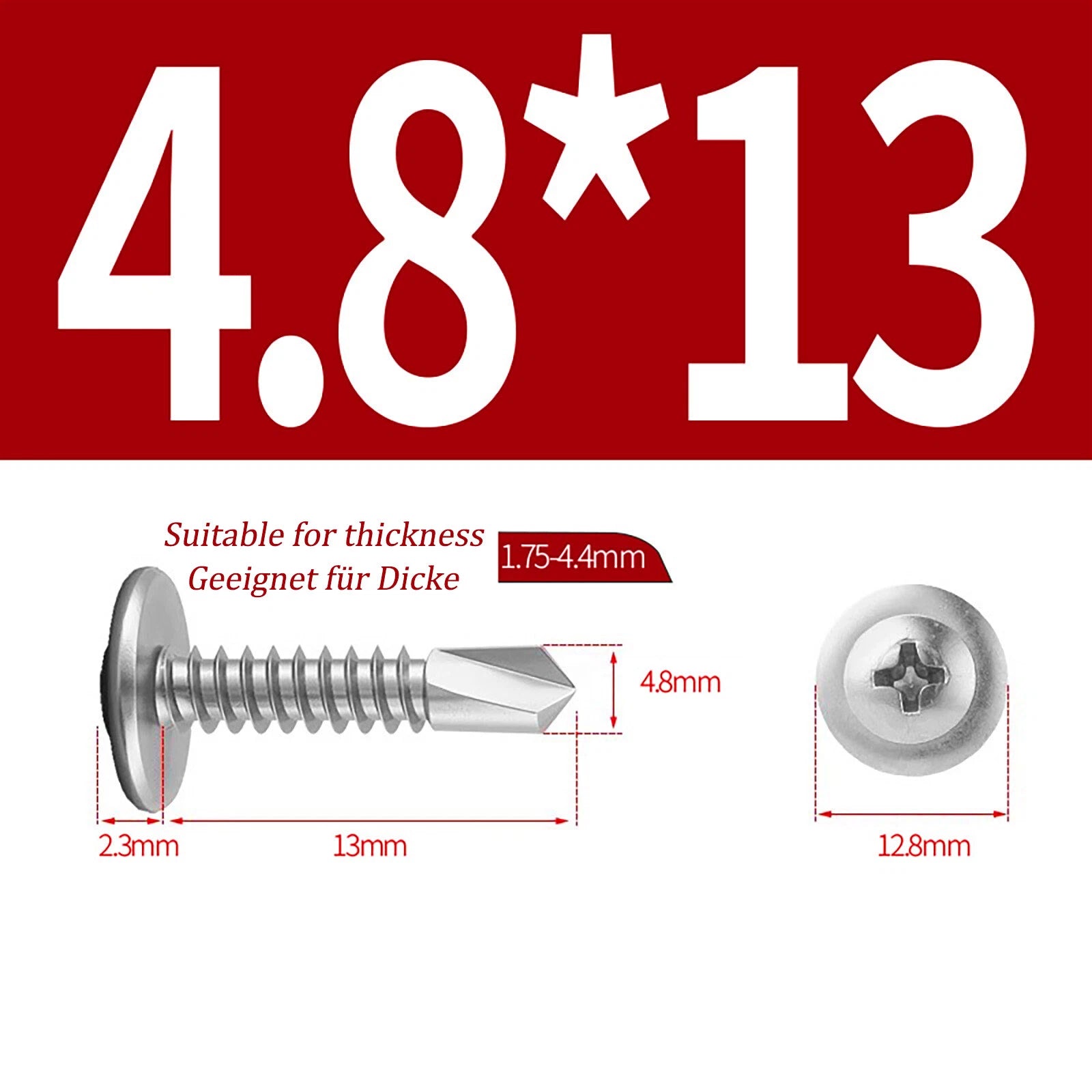 Self Drilling Wafer Head Screws – 304/410 Stainless & Galvanized Steel, M4.2 M4.8