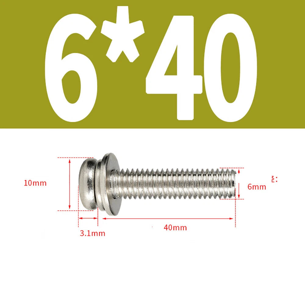 M5–M8 Phillips Pan Head Screws with Flat Washer – Nickel Plated or Black Zinc, Carbon Steel