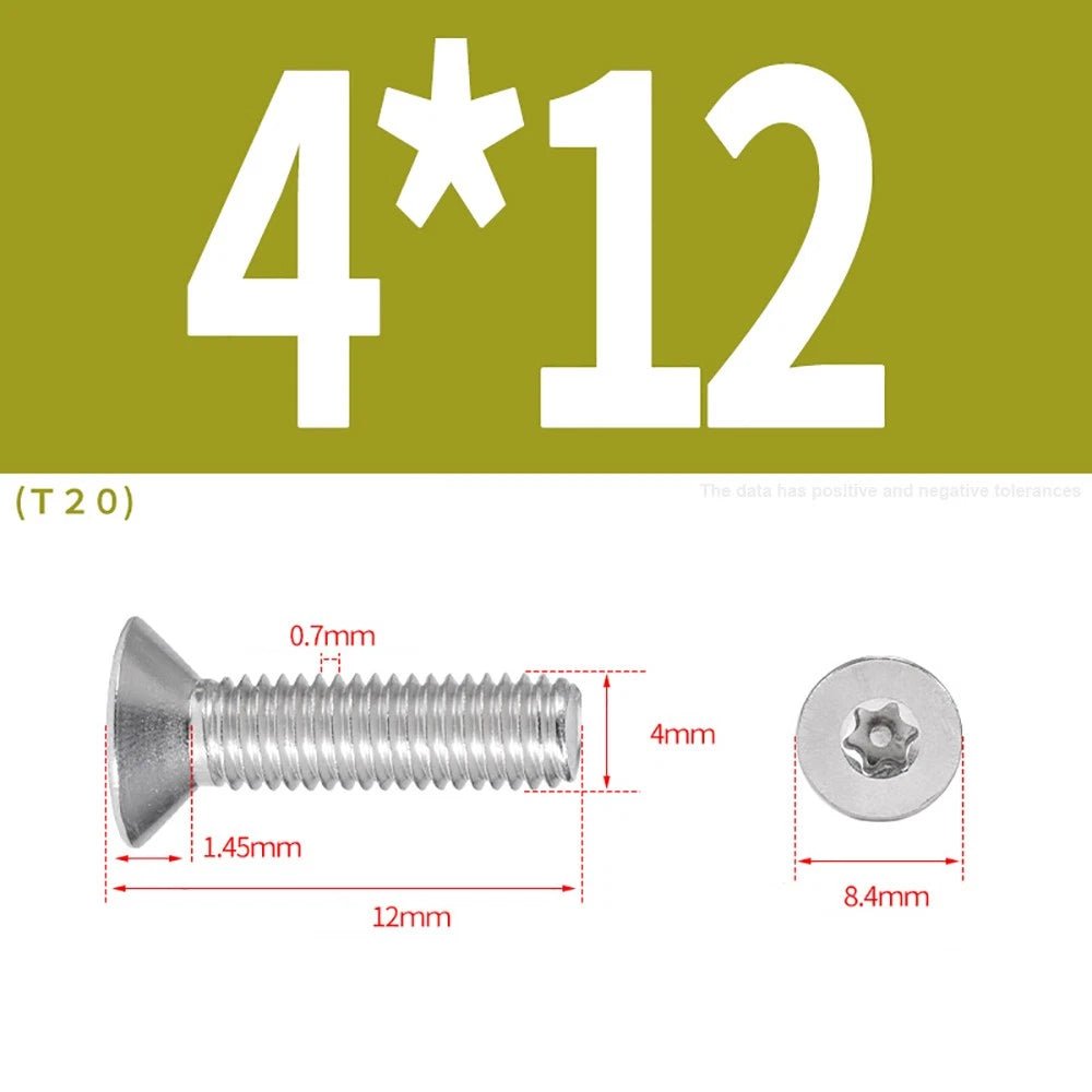 M3–M8 Pin Torx Countersunk Flat Head Machine Screws | A2 Stainless Steel - HomeDIYer
