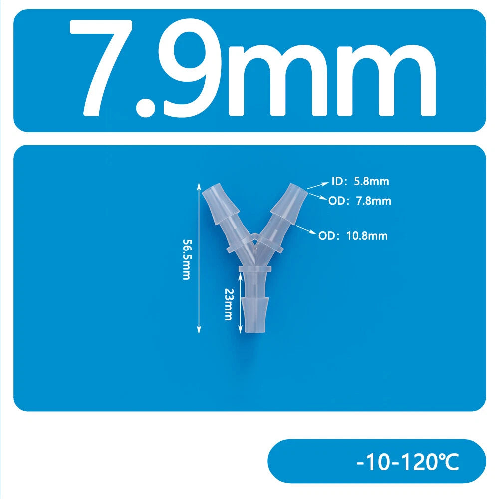 Y-Type 3-Way Barbed Hose Connector — Plastic Tee Fitting for Tube & Pipe