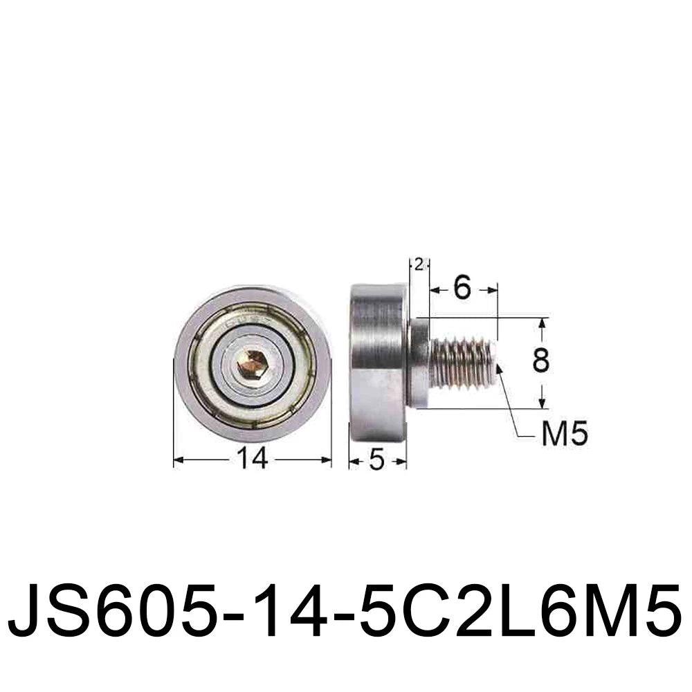 NTBG 7-52mm Metal Ball Bearing Pulley Flat Roller Guiding Wheel M3-M10 Threaded