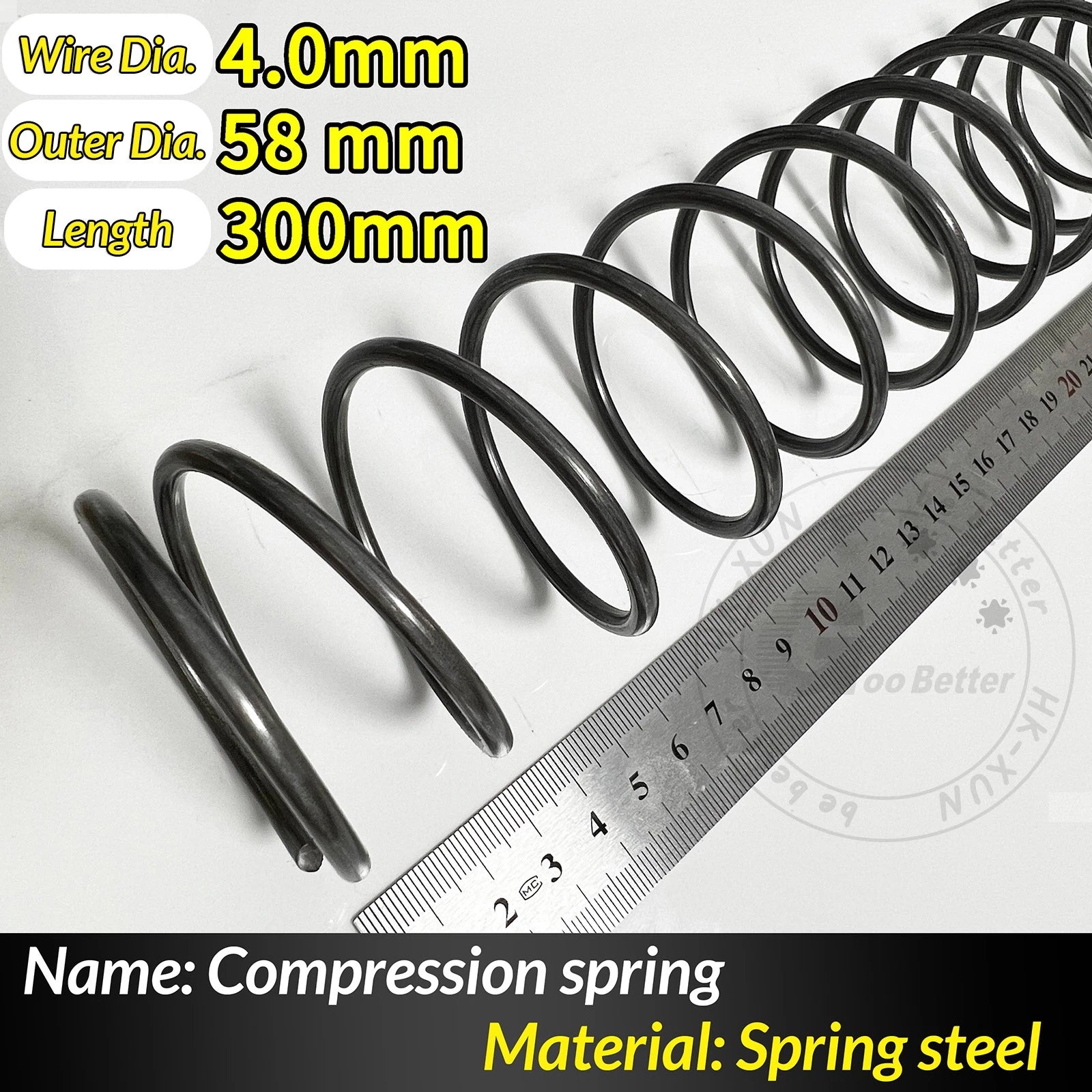 Compression Spring Pressure Springs, Wire Dia 4-5mm, OD 20-80mm, Length 300mm