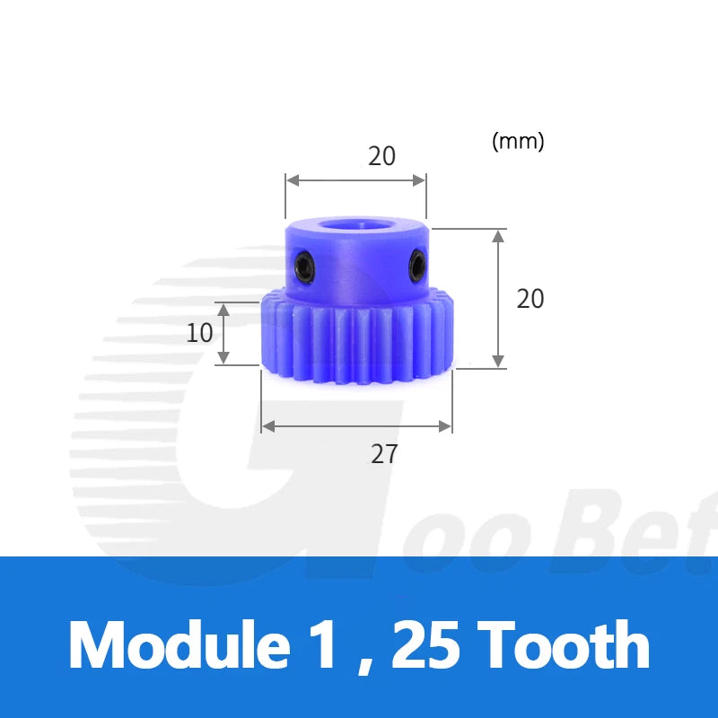 Mod 1/1.5/2 Precision Spur Gear Pinion 15-120 Tooth with Step Bore 4-16mm Nylon