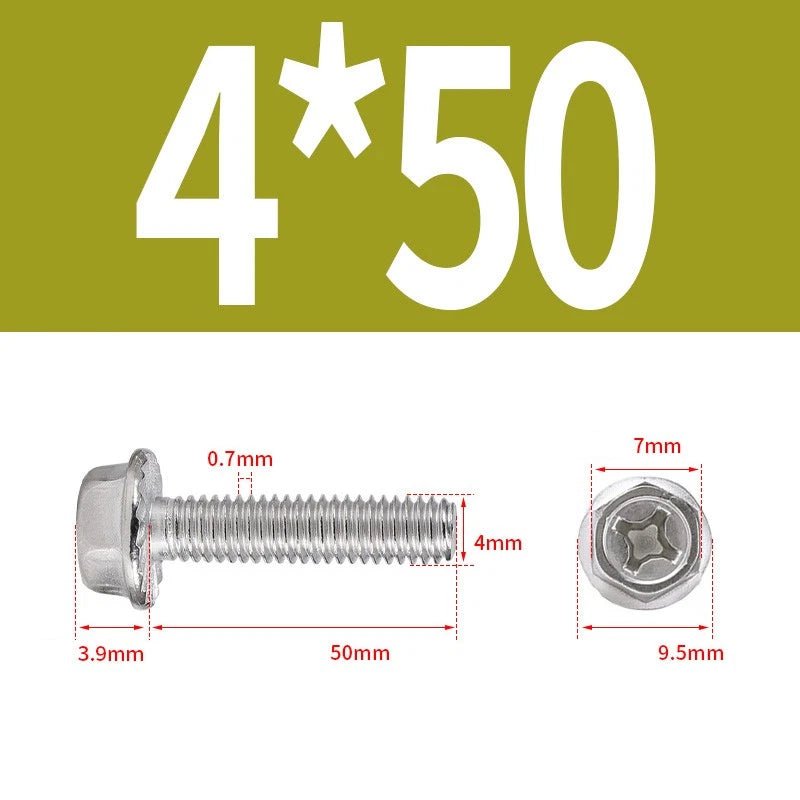 Phillips Hex Flange Screws 304 Stainless Steel M3–M8 | Dentate & Flat Flange - HomeDIYer