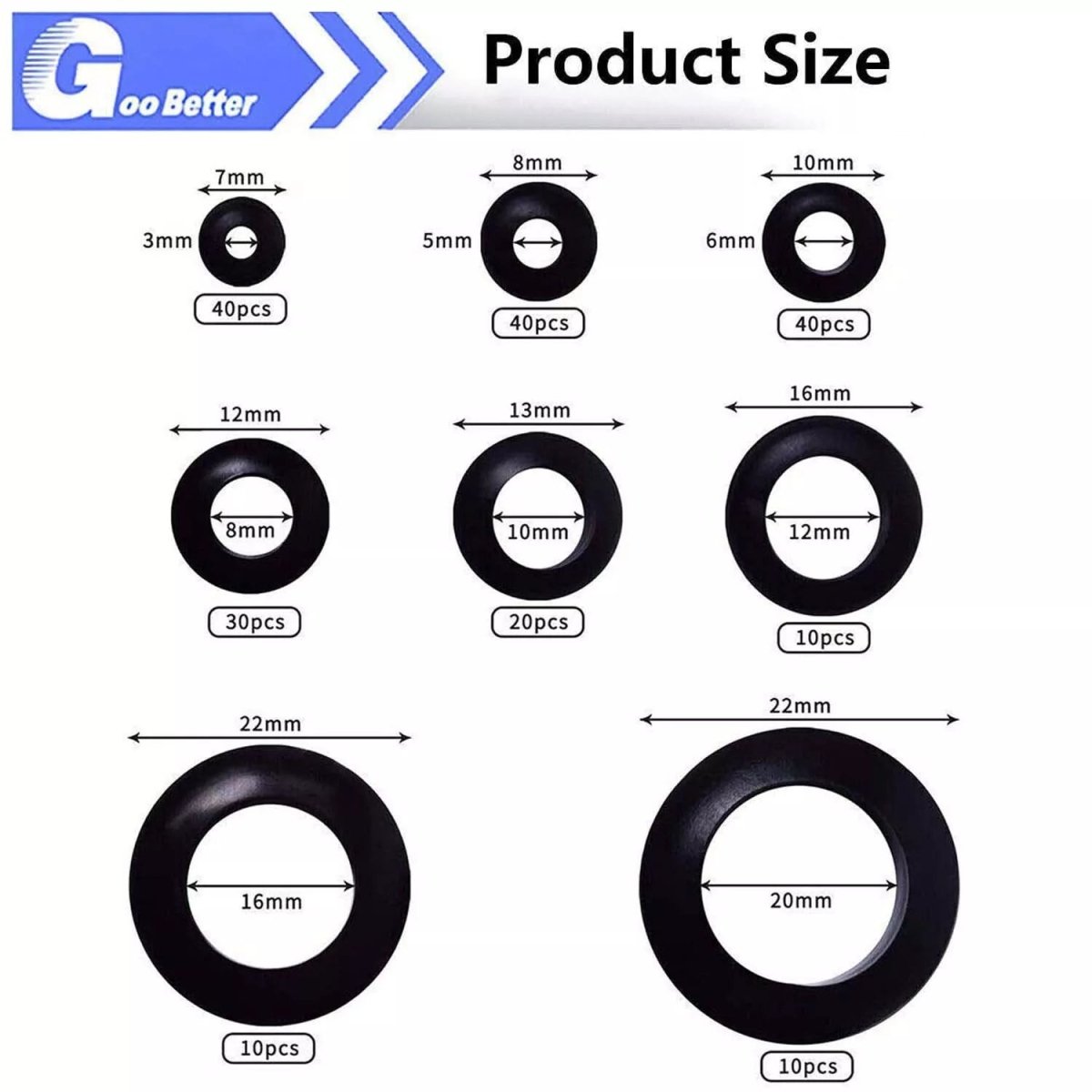 200 Pcs Rubber Grommet Assortment Kit Set Firewall Hole Electrical Wiring Gasket - HomeDIYer