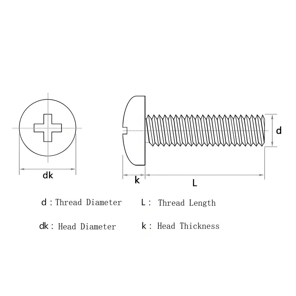 Phillips Pan Head Machine Screws M1.0–M6 | Nickel-Plated