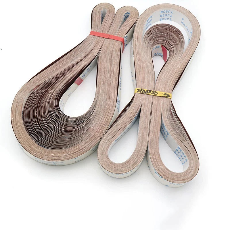 100x915mm 50x2100mm Sanding Belts — P80 to P600 Grit Aluminum Oxide for Metal Wood Surface Prep
