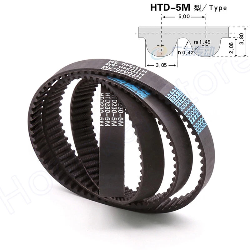 HTD3M HTD5M Rubber Timing Belt Closed Loop Power Transmission Belt 10mm 15mm Wide