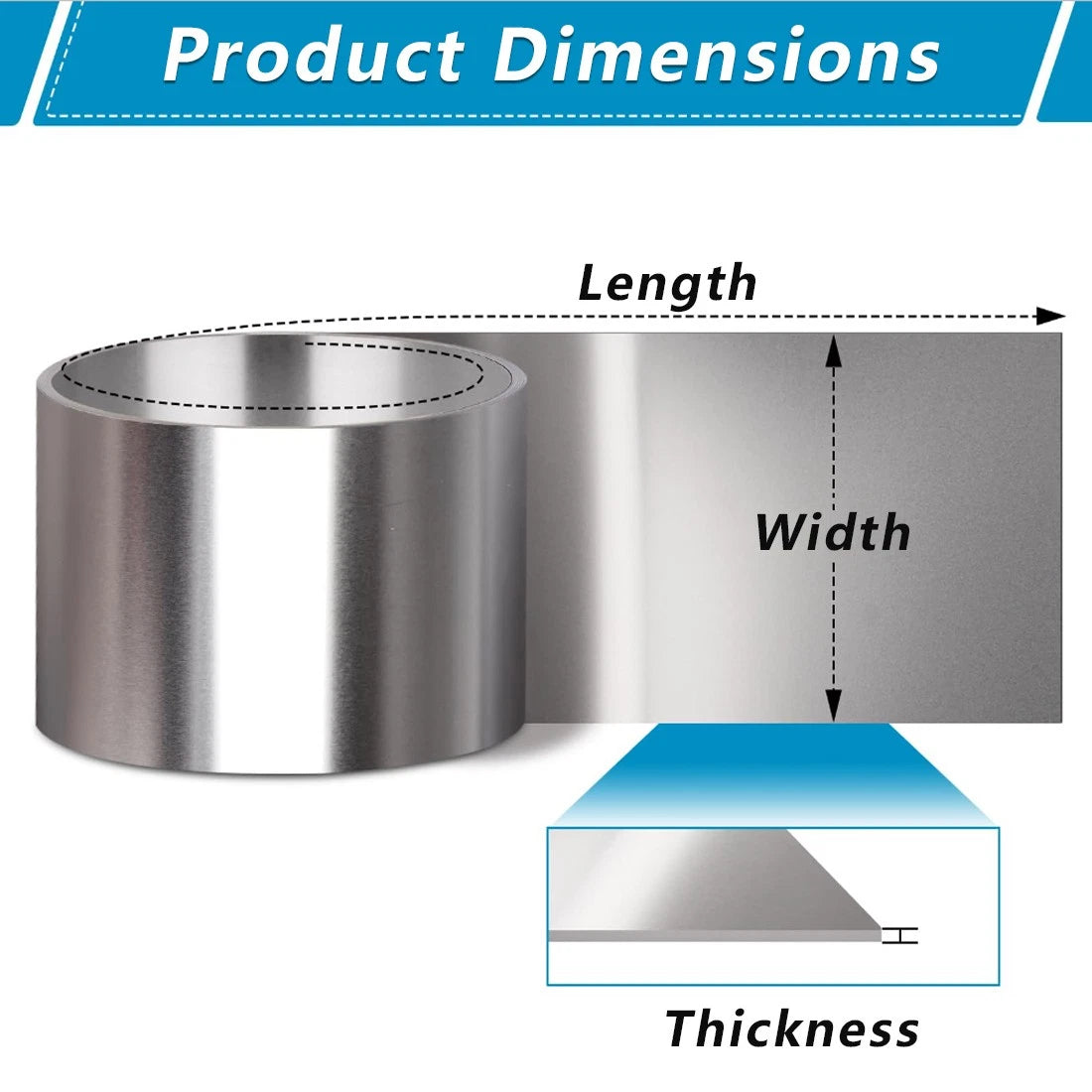 Titanium Foil Plate Sheet TA1/TC4 0.01mm~0.6mm Thick Metal Sheet Foil Band Roll