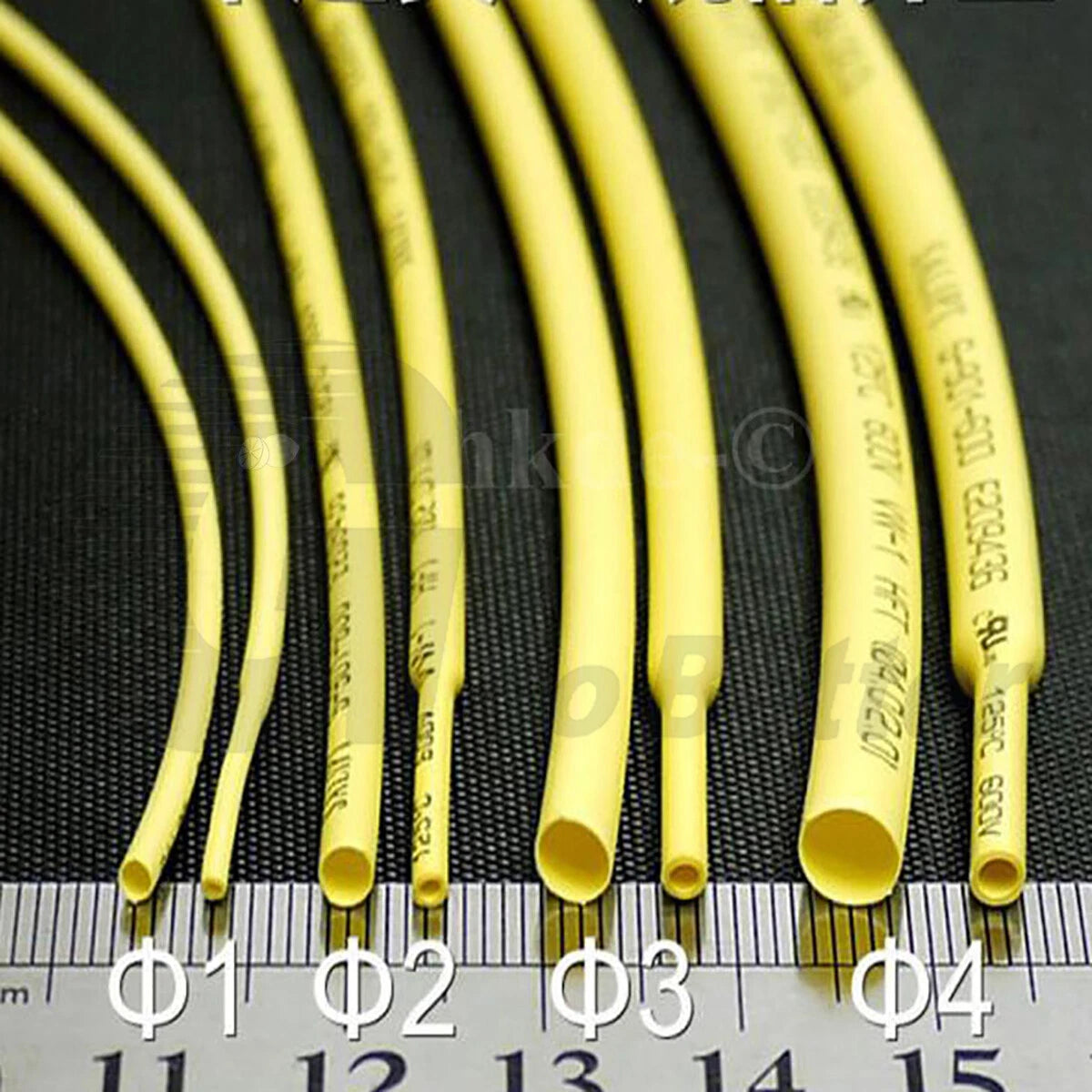 Yellow Heat Shrink Tubing – 2:1 & 3:1 Ratio, Φ0.6mm–Φ80mm, Wire Electrical Sleeving